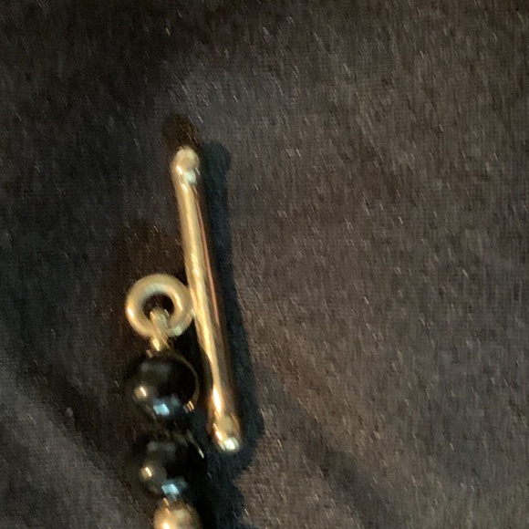 Mignon Faget onyx and gold fleur-de-lis necklace - Picture 6 of 9